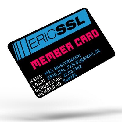 Official Eric SSL Member Card mit fluoreszierendem Eric SSL Logo inkl. 5 € Coupon-Code