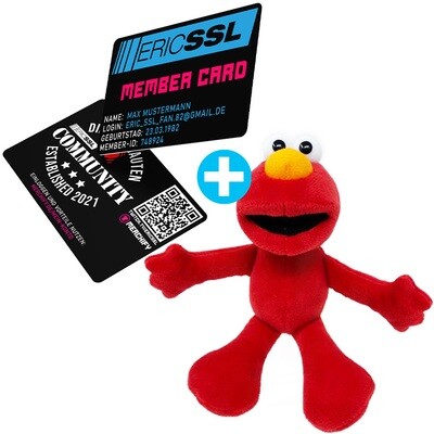 Official Eric SSL Member Card mit fluoreszierendem Logo inkl. 5 € Coupon Code + Mini-Elmo (20 cm hoch)