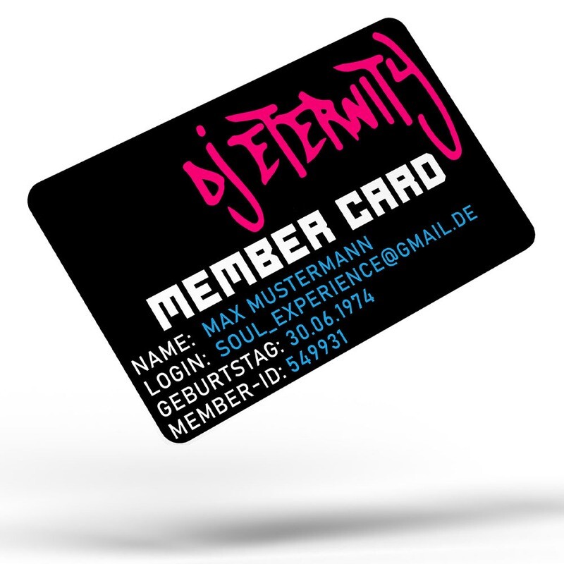 Official DJ Eternity Member Card mit fluoreszierendem inkl. 5 € Coupon-Code
