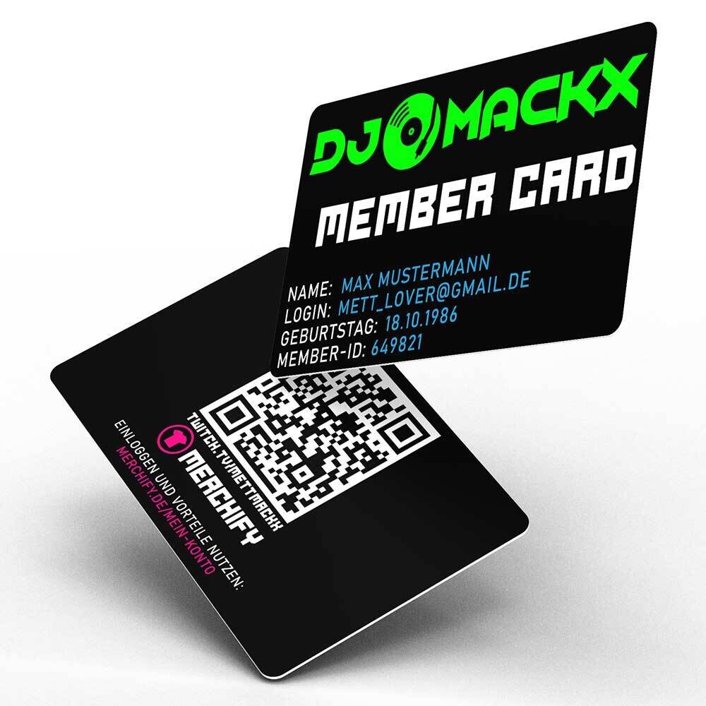 Official DJ Mackx Member Card mit fluoreszierendem DJ Mackx Logo INKL. 5 € Coupon-Code