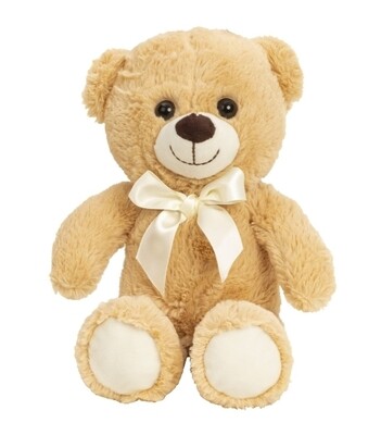 Bär sitzend mit Schleife (Höhe 31 cm, Farbe Beige)