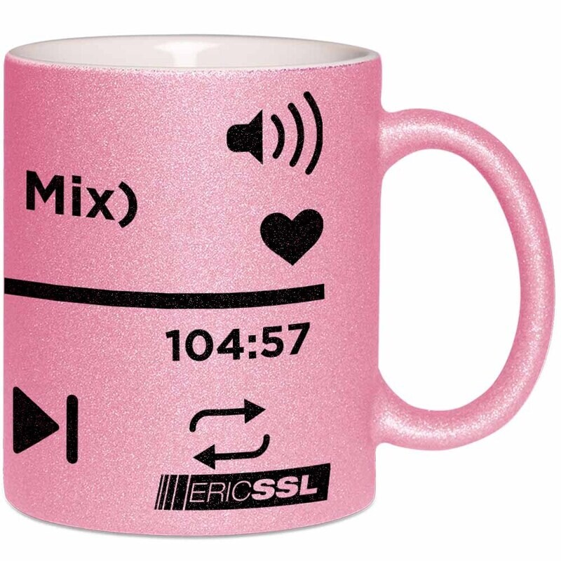 ERIC SSL Luxury Glitzertasse mit Streaminger-Player (erhältlich in fünf funkelnden Varianten)