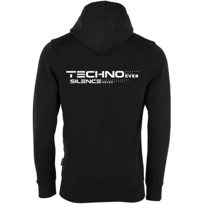 "Techno ever silence never" Luxury Zip-Hoodie by DEVN6 (Unisex)