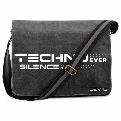 "Techno ever silence never" Vintage Messenger Bag by DEVN6