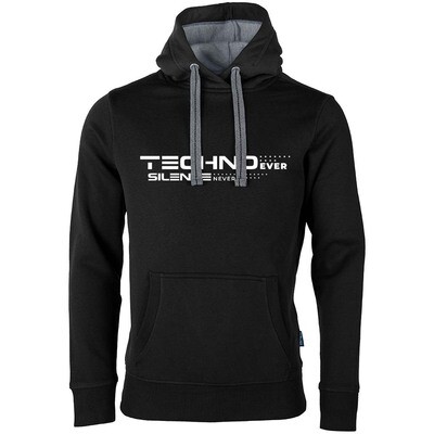 "Techno ever silence never" Luxury Hoodie by DEVN6 (Unisex)