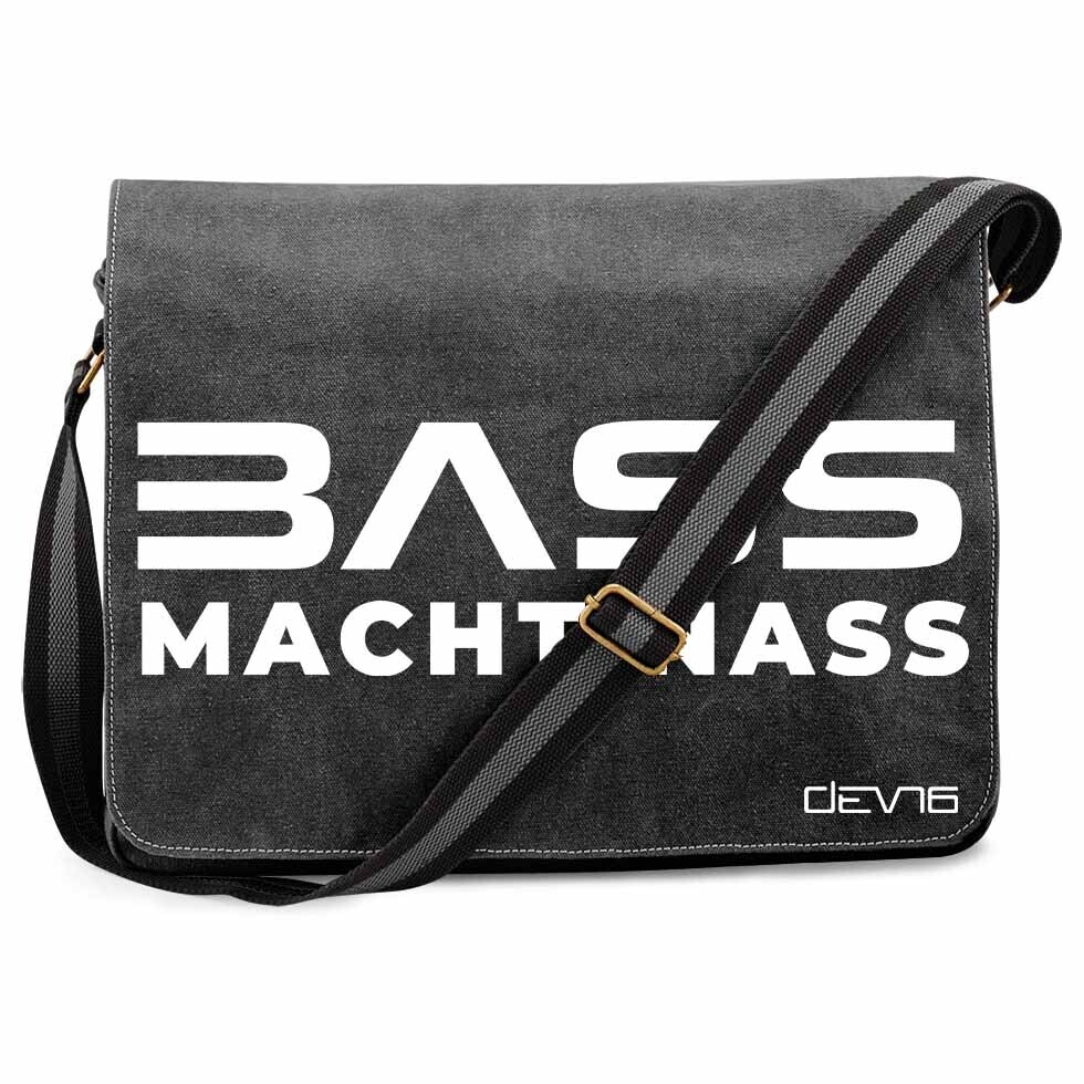"Bass macht nass" Vintage Messenger Bag by DEVN6