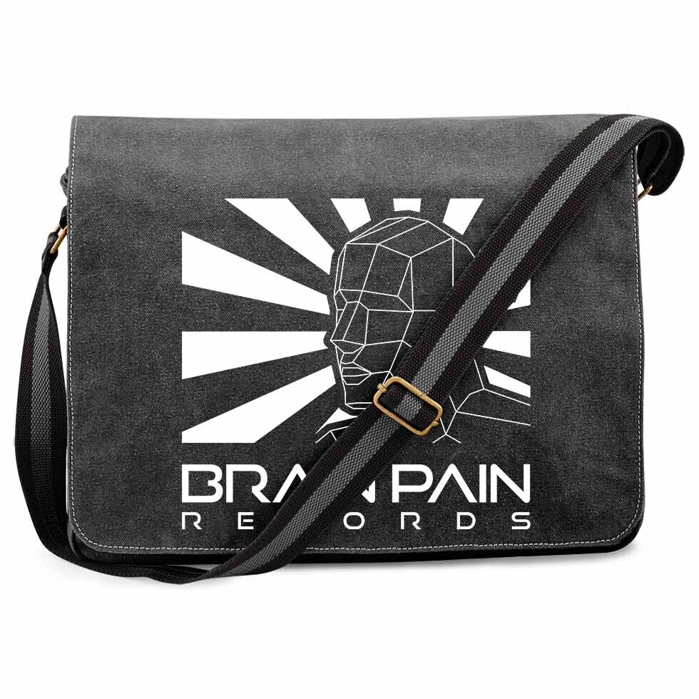 "BRAIN PAIN RECORDS" Vintage Messenger Bag / Artwork Design