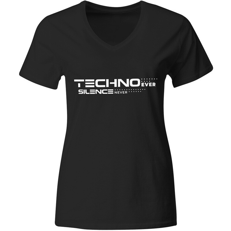 "Techno ever silence never" T-Shirt by DEVN6 (Women)