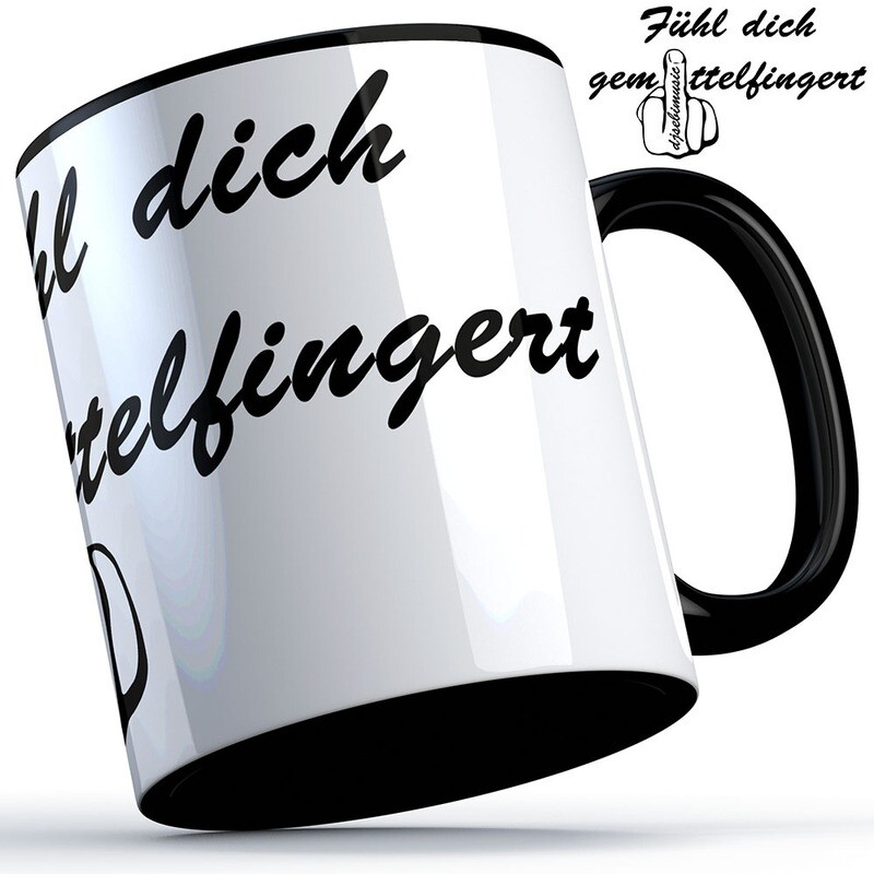"Fühl dich gemittelfingert" DJ Sebimusic Tasse