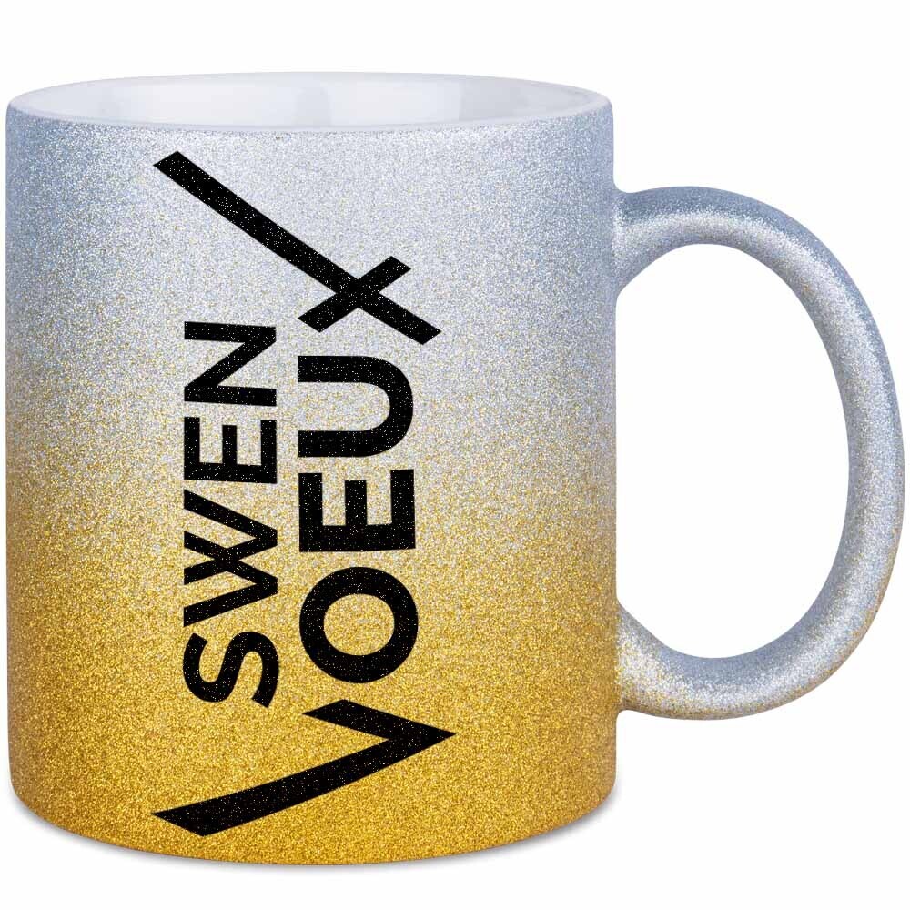 Swen Voeux Luxury Glitzertasse mit Farbverlauf (erhältlich in fünf funkelnden Varianten)