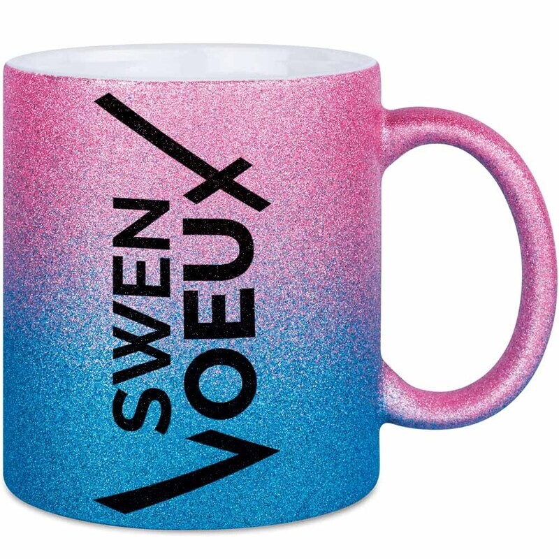 Swen Voeux Luxury Glitzertasse mit Farbverlauf (erhältlich in fünf funkelnden Varianten)
