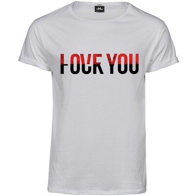 Love you / Fuck you Premium Roll-Up T-Shirt (Herren)