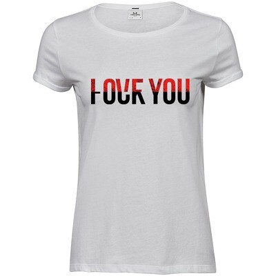 Love you / Fuck you Premium Roll-Up T-Shirt (Damen)