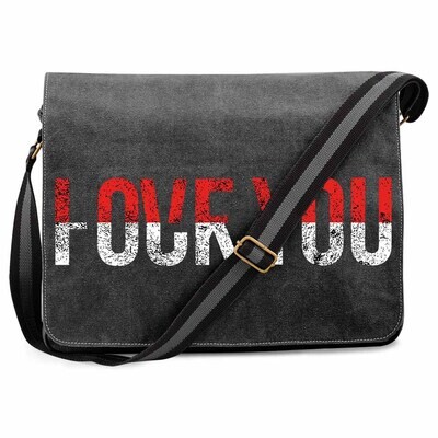 Love you / Fuck you Vintage Messenger Bag