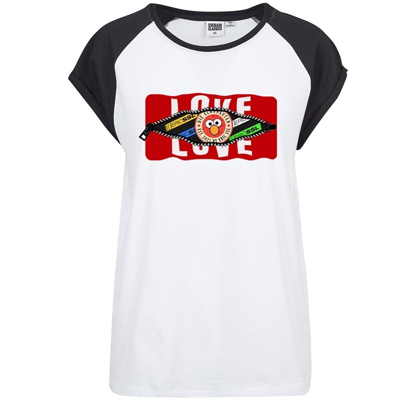 "Behind the Zip: Love/Eric SSL" Contrast T-Shirt by Urban Classics (Women)