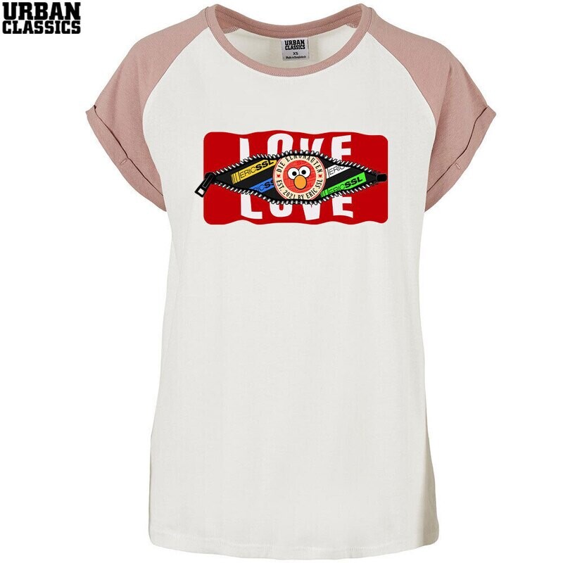 "Behind the Zip: Love/Eric SSL" Contrast T-Shirt by Urban Classics (Women)