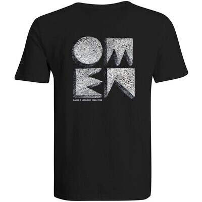 OMEN Frankfurt T-Shirt (Unisex / Rundhals) Design: Vorne kleines Quadrat Logo, hinten großes Quadrat Logo