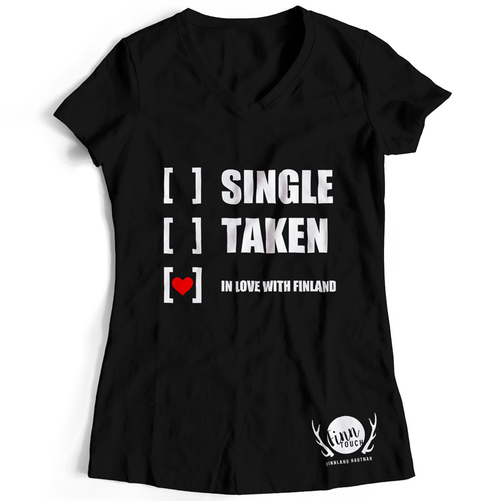 Girlieshirt "Single, taken, in love with Finland"