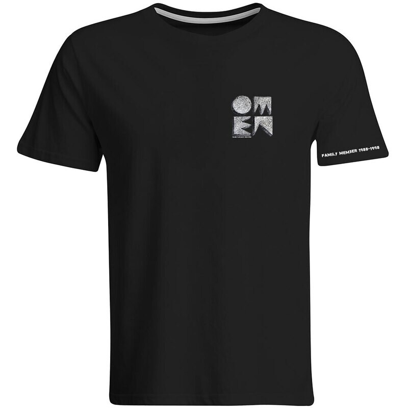 OMEN Frankfurt T-Shirt (Unisex / Rundhals) Design: Vorne kleines Quadrat Logo, hinten großes Quadrat Logo