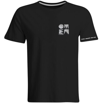 OMEN Frankfurt T-Shirt (Unisex / Rundhals) Design: Vorne kleines Quadrat Logo, hinten großes Quadrat Logo