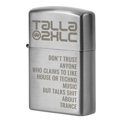 Talla 2XLC / Trance Quote Lichtbogen-Feuerzeug mit Lasergravur (aufladbar über USB-Kabel)