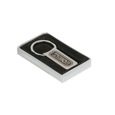 Lasergravierter Technoclub-Schlüsselanhänger in Geschenkverpackung