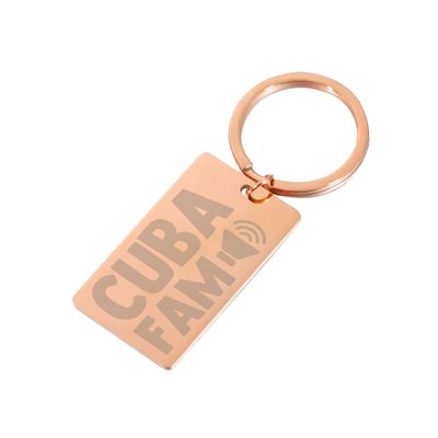 Lasergravierter "C.U.B.A. FAM" Schlüsselanhänger aus Edelstahl (hochpoliert)