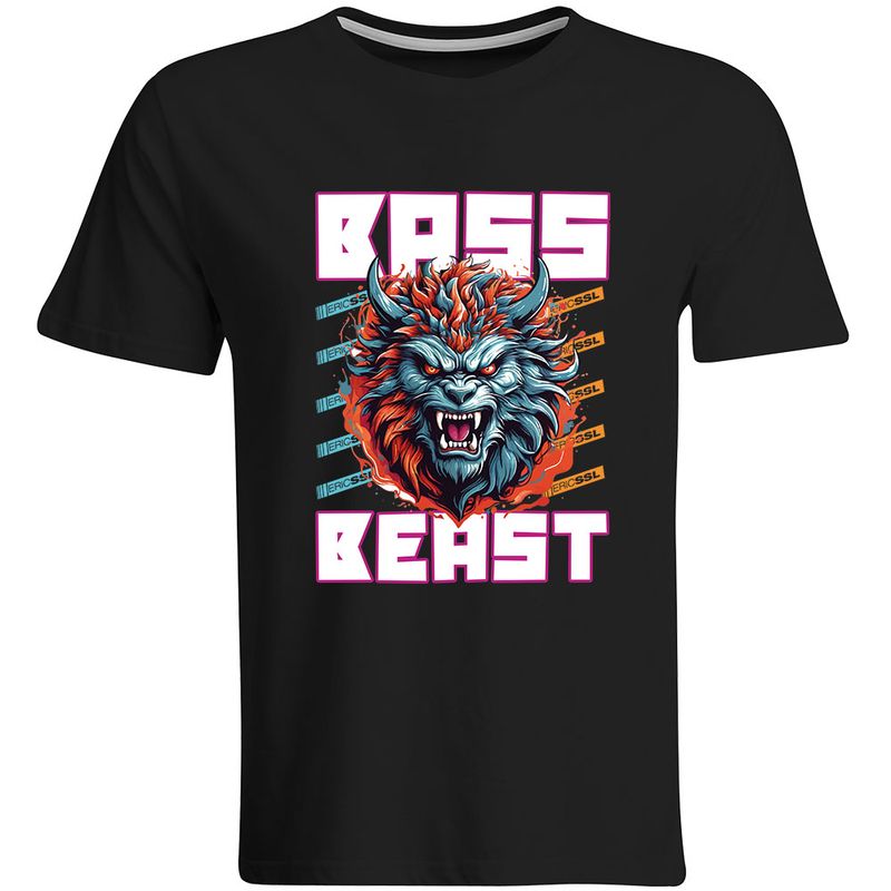 "Bass Beast - Wolf" T-Shirt by Eric SSL Schwarz (Men)