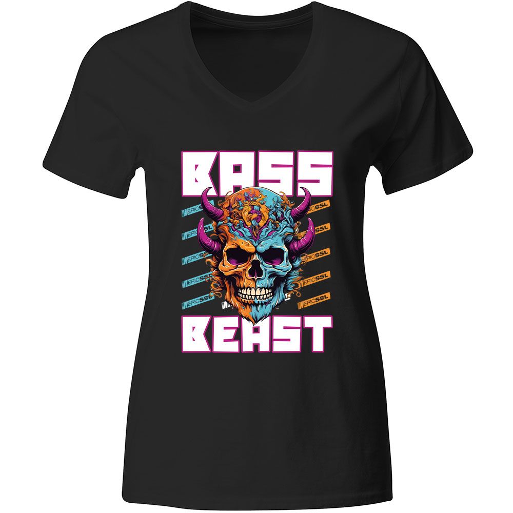 "Bass Beast - Skull" by Eric SSL T-Shirt Schwarz (Women)