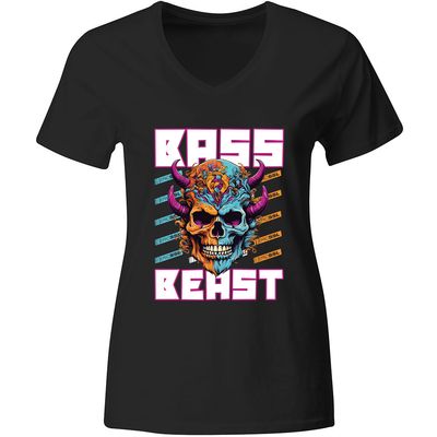 "Bass Beast - Skull" by Eric SSL T-Shirt Schwarz (Women)
