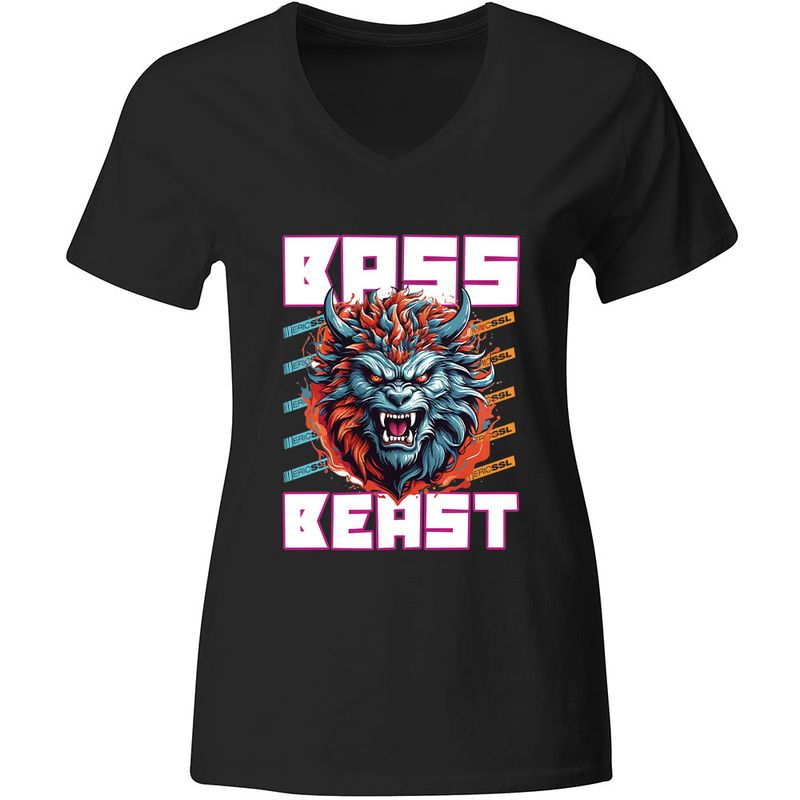 "Bass Beast - Wolf" by Eric SSL T-Shirt Schwarz (Women)