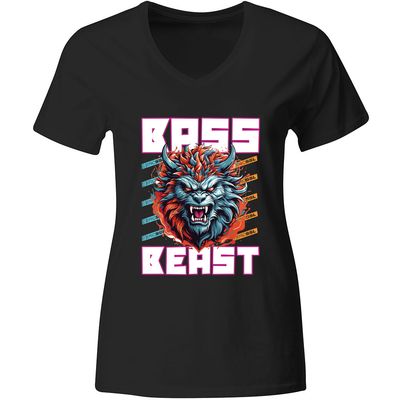 "Bass Beast - Wolf" by Eric SSL T-Shirt Schwarz (Women)