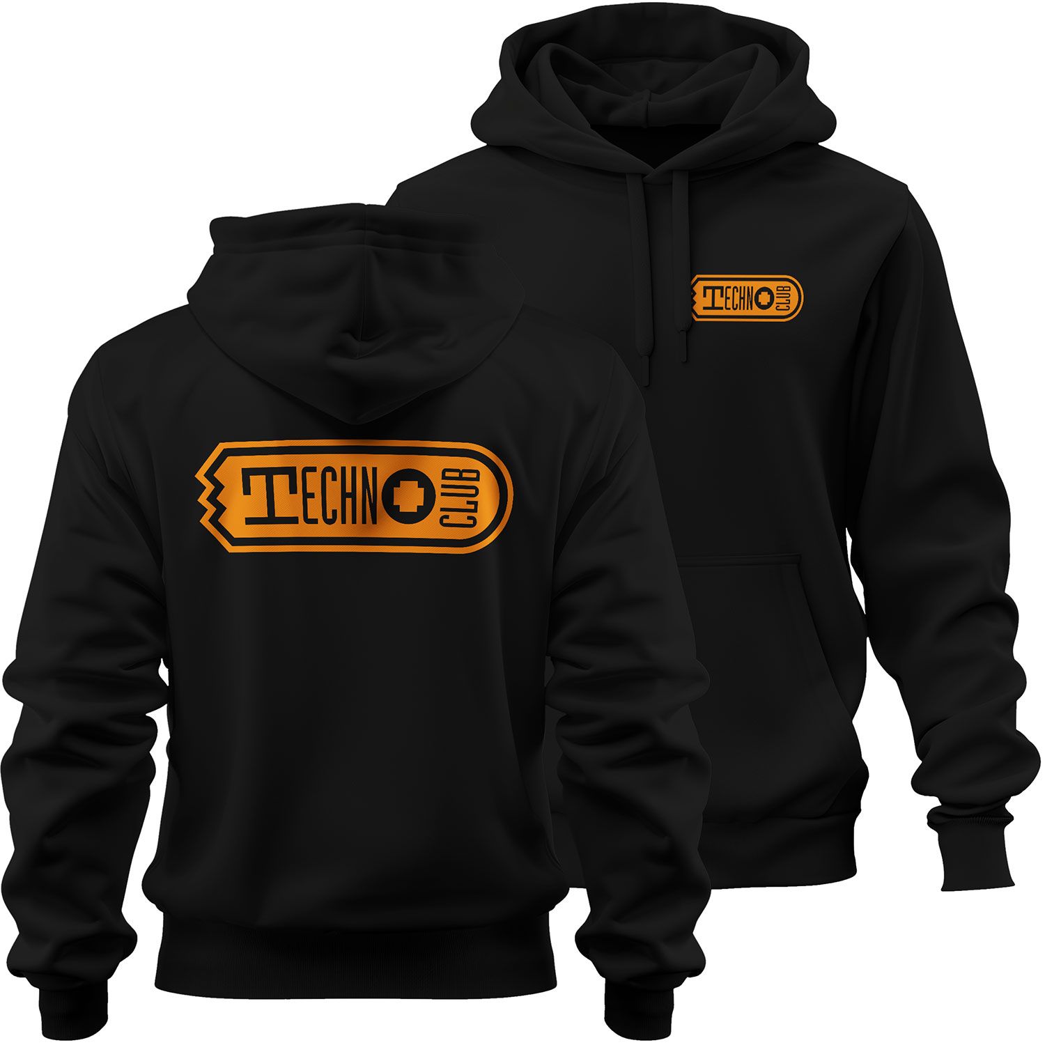 Technoclub Premium-Hoodie | Front- & Backprint (Unisex)