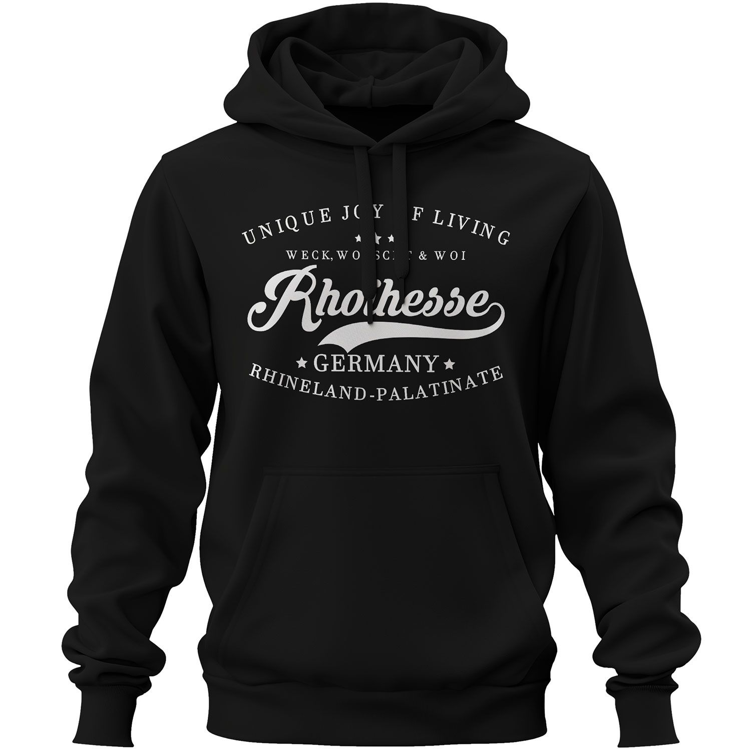 "Rhoihesse - Weck, Worscht & Woi!" Premium-Hoodie (Unisex)