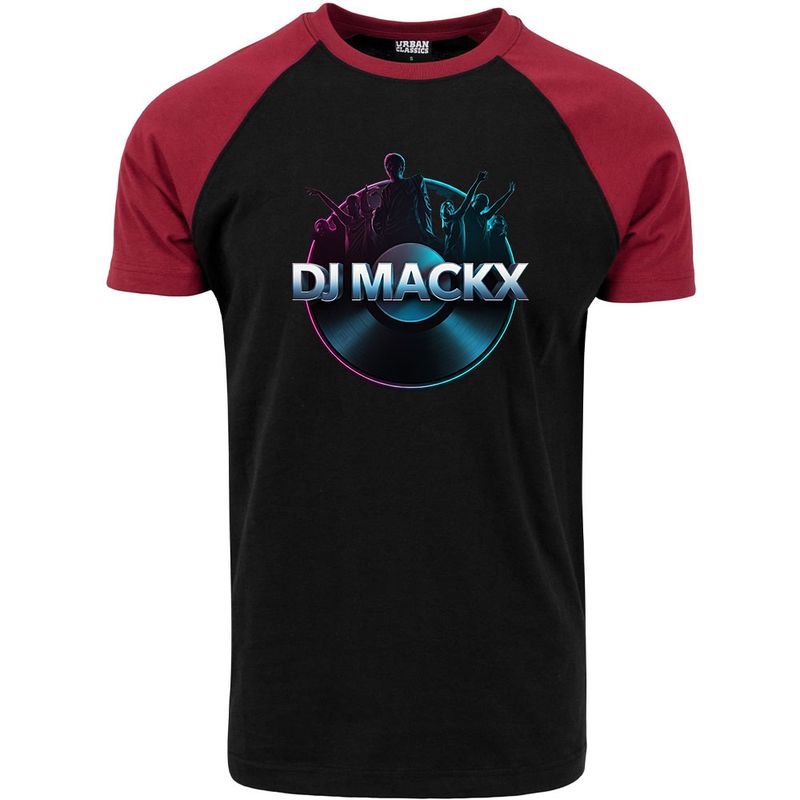 DJ Mackx Contrast T-Shirt by Urban Classics | Round-Logo (Men)