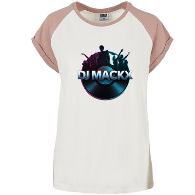 DJ Mackx Contrast T-Shirt by Urban Classics | Round-Logo (Women)