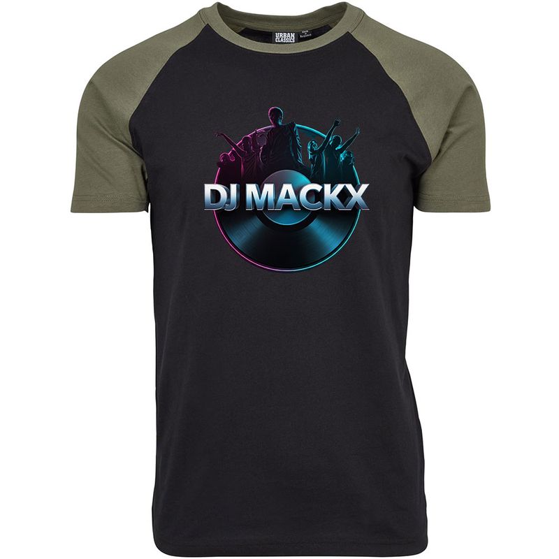 DJ Mackx Contrast T-Shirt by Urban Classics | Round-Logo (Men)