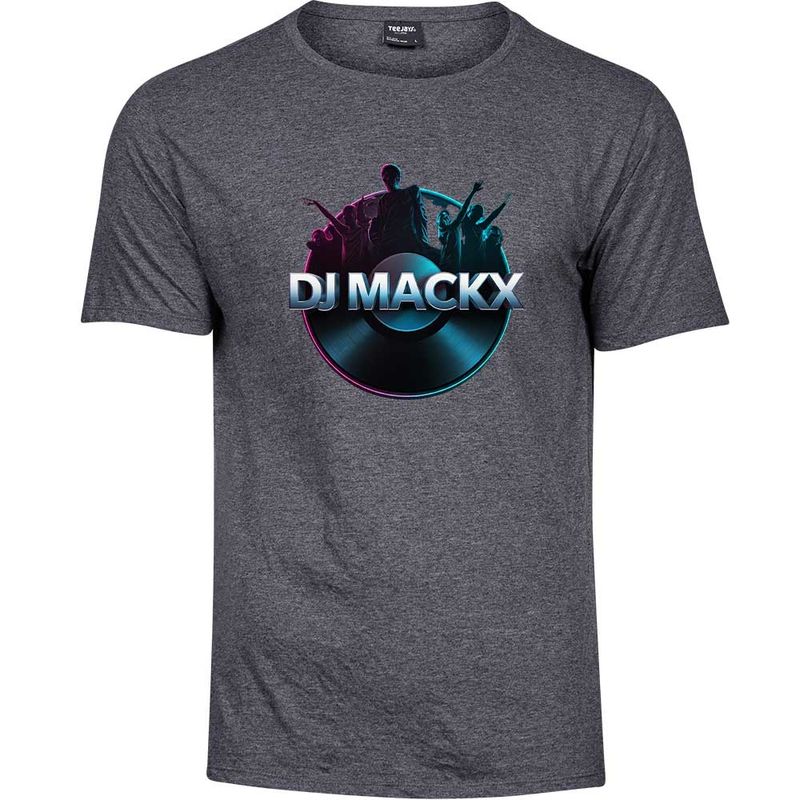 DJ Mackx Melange Premium T-Shirt | Round-Logo (Men) DJ Mackx Melange Premium T-Shirt | Round-Logo (Men)