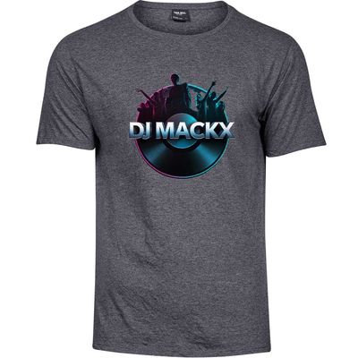 DJ Mackx Melange Premium T-Shirt | Round-Logo (Men) DJ Mackx Melange Premium T-Shirt | Round-Logo (Men)