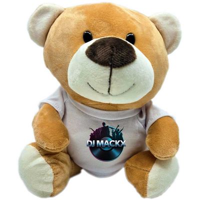 DJ Mackx Teddybär mit Fanshirt und superweichem Fell (Höhe: 23cm) | Round-Logo