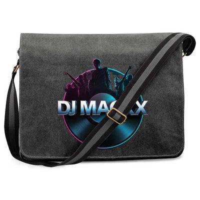 DJ Mackx Vintage Messenger Bag | Round-Logo DJ Mackx Vintage Messenger Bag | Round-Logo