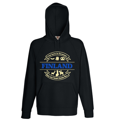 "I was born in Germany, but my heart beats for Finland" Hoodie (Unisex)