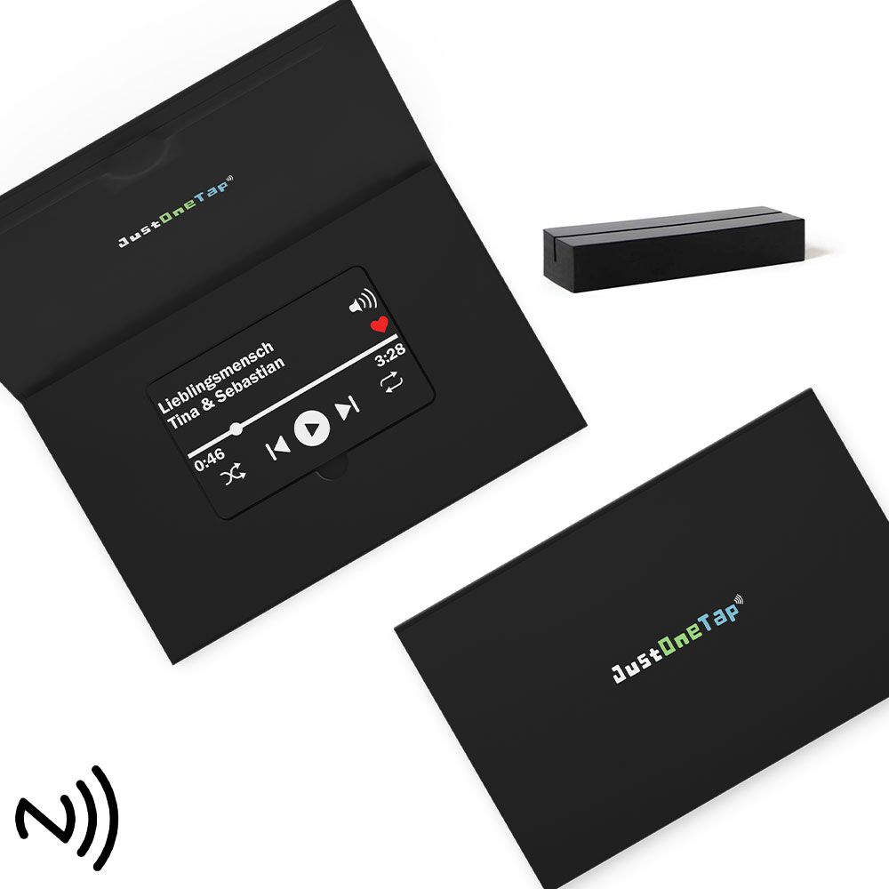 Personalisierte NFC Video- & Songlink-Karte aus PVC (Farbe: Schwarz)
