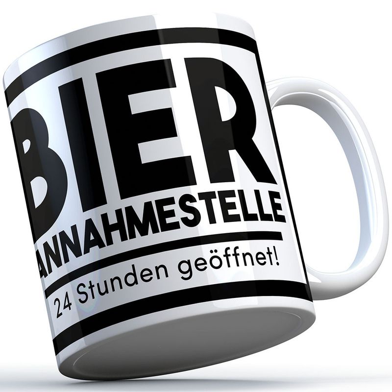 "Bierannahmestelle - 24 Stunden geöffnet" Tasse