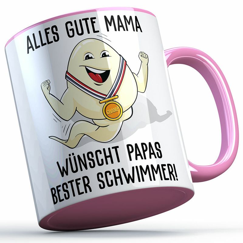 "Alles Gute Mama wünscht Papas bester Schwimmer" Spermium Tasse