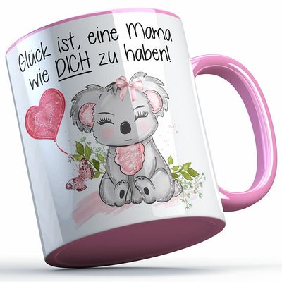 "Glück ist, eine Mama wie dich zu haben!" Tasse (4 Varianten)