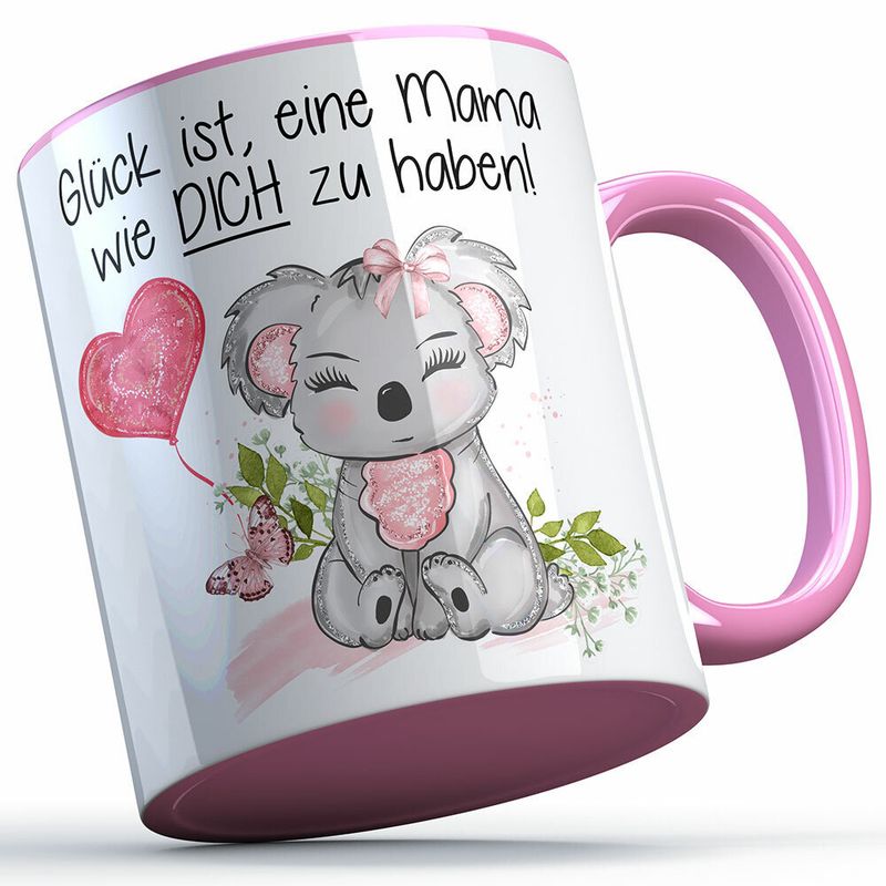 "Glück ist, eine Mama wie dich zu haben!" Tasse (4 Varianten)