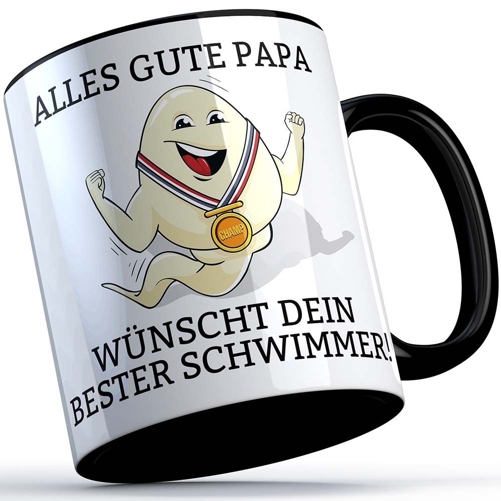 "Alles Gute Papa wünscht dein bester Schwimmer" Spermium Tasse (Verschiedene Varianten)