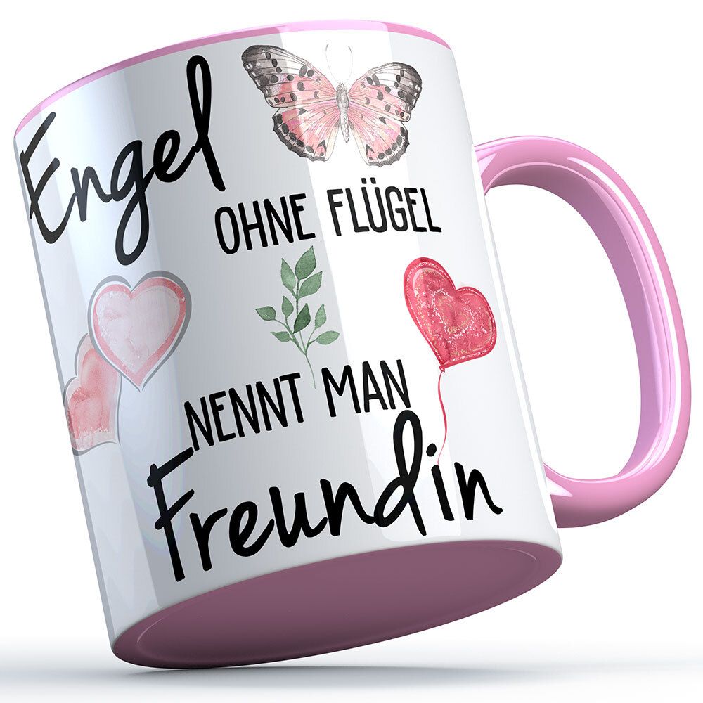 "Engel ohne Flügel nennt man Freundin" Tasse lustige Sprüchetasse (5 Varianten)