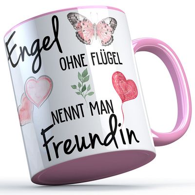 "Engel ohne Flügel nennt man Freundin" Tasse lustige Sprüchetasse (5 Varianten)